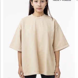 Los Angeles Apparel - Heavy Fleece Tee in Beige / OS